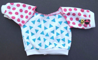 Vtg 1980's Retro Shapes Doll Play Clothes / Clothing Long Sleeve Sweater Shirt