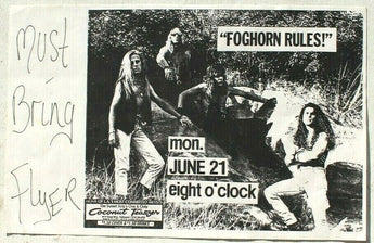 Vtg 1980s 1990s Punk Rock Hair Band Concert Flyer Foghorn Rules (Coconut Teaser)