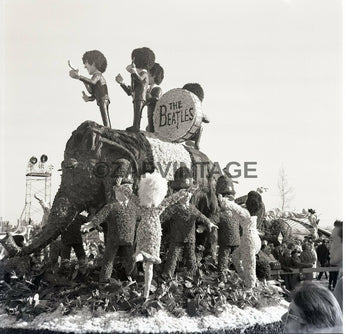 Vtg 1965 South Pasadena California CA Rose Parade The Beatles Float Photo #2327
