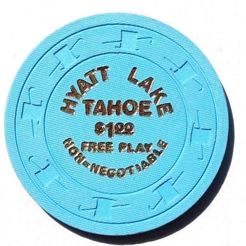 Vtg Poker / Casino Clay Chip - Hyatt Lake Tahoe Free Play ($1.00)