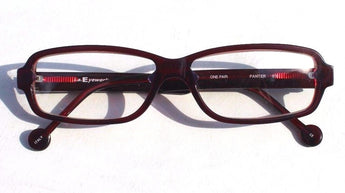 New Vtg 1990s L.A. Eyeworks Retro Abstract Eyeglasses - Ruby Red Panter 916