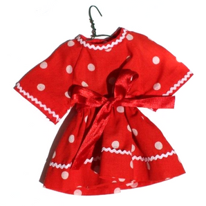 Vtg Flair Red & White Polkadot Dress Up Doll Play Clothes / Clothing Dress