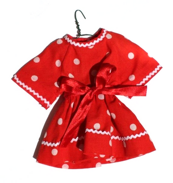 Vtg Flair Red & White Polkadot Dress Up Doll Play Clothes / Clothing Dress