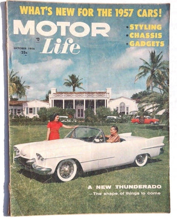 Vtg Hot Rat Rod Car Magazine - October 1956 MOTOR LIFE (Whats New 1957 Cars)