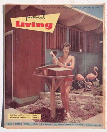 VTG January 16, 1955 PICTORIAL LIVING Los Angeles IV Architecture Newspaper NOS