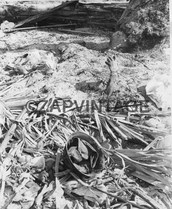 Vtg WWII Japanese Mans Arm & Hand After Bombing On Island Photo #1787