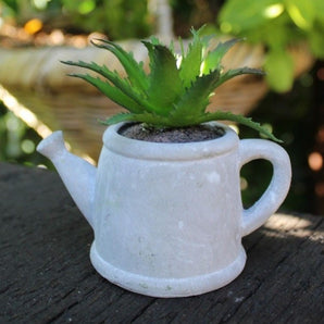 Watering Can Artificial Industrial Concrete Succulent Plant Desktop Floral Decor