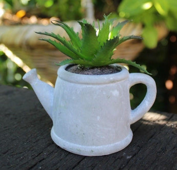 Watering Can Artificial Industrial Concrete Succulent Plant Desktop Floral Decor