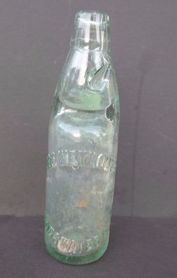 Vtg RARE Green Tinted The Weymouth Soda Water Company LONDON Glass Bottle