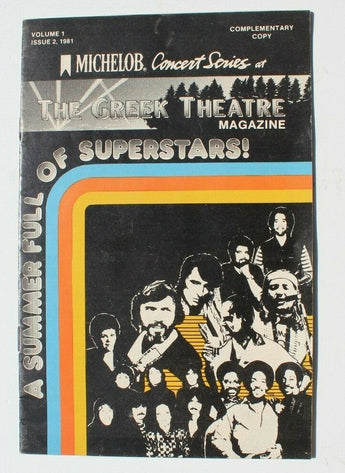 Vtg 1981 Vol. 1 Issue 2 Greek Theatre Program Brochure Bach Boys Air Supply