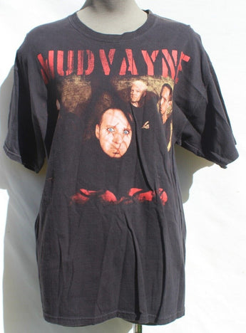Vtg Mudvayne New Game Tour Graphic Tee Black Concert T-Shirt Tee Shirt Lrg