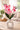 New Faux Orchid Arrangement Pink Artificial Flowers White Vase Modern Decor