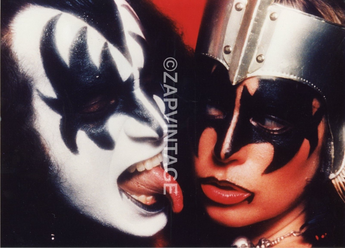 Vintage 1970s Gene Simmons Concert Tour Preforming Kiss Band Music Photo #2858