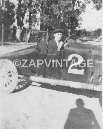 Vintage 1900s Boy Sitting In Auto Racing Car (T.J.C.) #2 Photo #1834