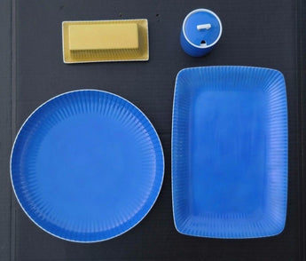 Vtg 1970 MCM Stamped Small World (Hollywood Bowl Restaurant) 4 Set Serving Dishs