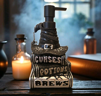 New Witchs Curses POTION Brews Handbook Halloween Soap Dispenser Spooky Kitchen