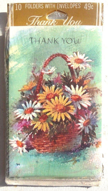 SEALED Vintage 10 Pack THANK YOU Mini Greeting Card W/ Envelope LAUREL CARDS