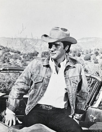 Vtg B&W Portrait of ELVIS PRESLEY Autographed Cowboy In The West Photo #273