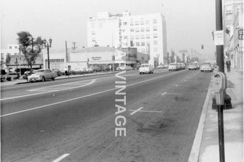 Vtg 1940 -1950 Photo - Cars Driving On Highland Ave In Hollywood California #571