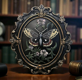 New Butterfly Flower Victorian Plaque 3D Frame Picture Tabletop Decor