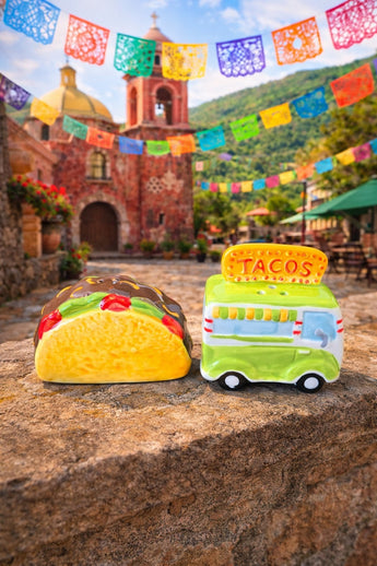 New Cinco De Mayo Taco Truck & Taco Salt & Pepper Shakers BBQ Party Dinning Set