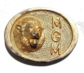 Vintage 1970s De Vara Designs Gold MGM Lion BELT BUCKLE