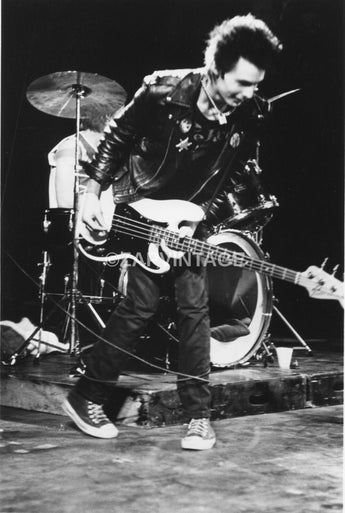 Vintage Sid Vicious From The Sex Pistols On Stage Drumming Photo #2361