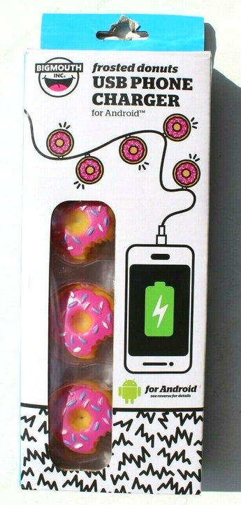 NEW BigMouth Inc. Frosted Donuts (Android) USB Phone Charger (lights Up) Funny