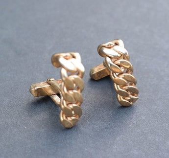 Vintage Gold Tone Chain Men's CUFFLINKS (Excellent 10 of 100)