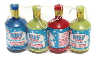 Vtg 4 Sealed RARE Kiss Band Memorabilia 1997 Topper Mardi Gras Party Poppers NOS