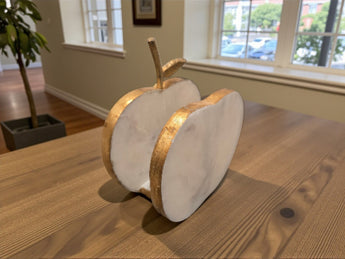 New MCM White Marble & Gold Linning Apply Heavy Dinning Table Napkin Holder