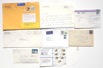 RARE 1990's LOT Of 8 Mel Gibons Fan Letter W/ Original ENVELOPES USA / Europe