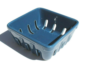 Ceramic Berry Basket Blue Sur La Table - Blueberry Raspberry STORAGE Dish NOS