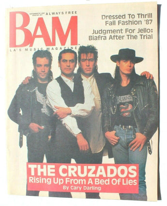 Vtg BAM LA's Music Magazine - September 25, 1987 Vol. 13 No. 20 The Cruzados