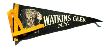 Vintage Watkins Glen New York Felt Flag Banner Souvenir Pennant Flag (27 of 30)