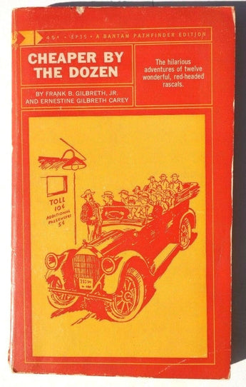 Vintage 1965 CHEAPER BY THE DOZEN Frank B/ Gilbreth Jr. Book 16th Printing