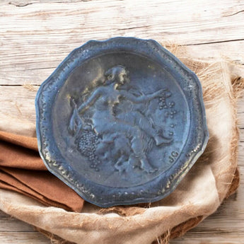 Antique Art Nouveau Pewter Plaque Trinket Tray Ashtray by Jacques Callot Stamped