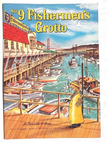 Vtg 1960's No. Fishermen's Grotto LARGE Menu (M. Geraldi Of Sons) San Franscisco