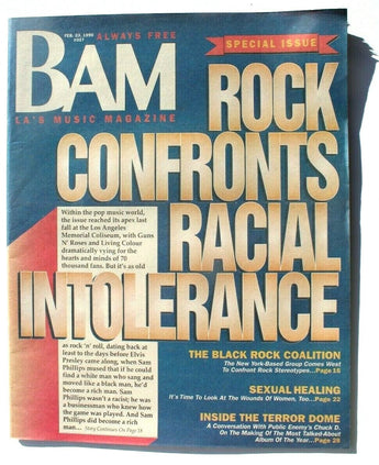 Vtg BAM LA's Music Magazine - February 23, 1990 Vol. 16 No. 4 Rock Confronts