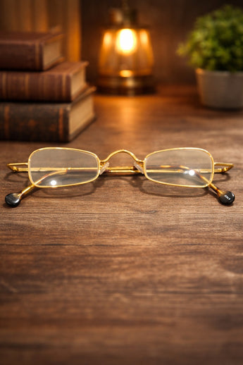 New Vtg 1998 L.A. Eyeworks Retro Abstract Eyeglasses - Gold Tweet 449