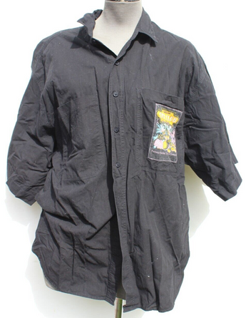 Vtg Black Casual Cosi Club Life Style Mens Collar Button Up Shirt Large
