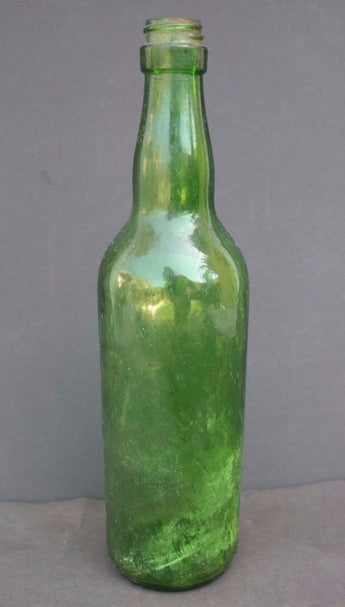 Vintage Green Tall BEER Glass Bottle APOTHECARY 4/5 Quart 23 47 (5762-W)