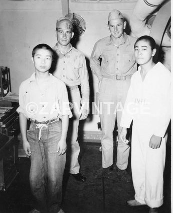 Vtg WWII Japanese Boy Captured On USA Military Ship Photo Image #1793