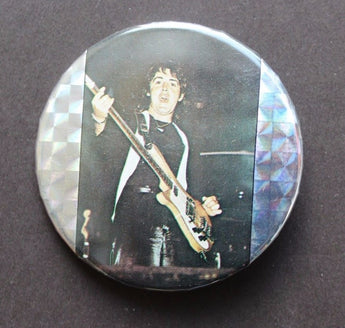 Vtg PAUL MCCARTNEY Playing Guitar Badge-A-Minit Lasalle Button Badge Pin #11