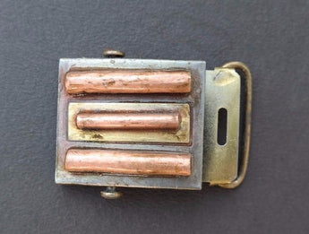 Vtg 1960s Artists Metal Modernist Belt Buckle Pendant Abstract Organic #58