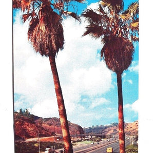 Vintage 1960's HOLLYWOOD FREEWAY 101 Cahuenga Pass Photo Postcard