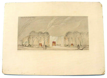 1937 City Of Grand Island Public Library Sketch By Gordon Shattuck Architect