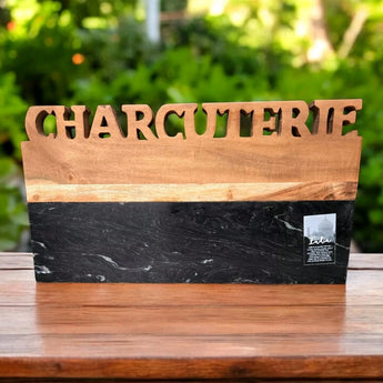 New Wood BLK Marble Hand Crafted Cut Out Word Charcuterie Board Cutting Board