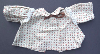 Vtg 1970's Brown Flower MEDIUM Doll Play Clothes / Clothing Shirt Blouse