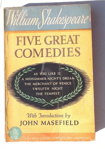Vtg 1941 FIVE GREAT Comedies WILLIAM SHAKESPEARE by John Masefield Book
